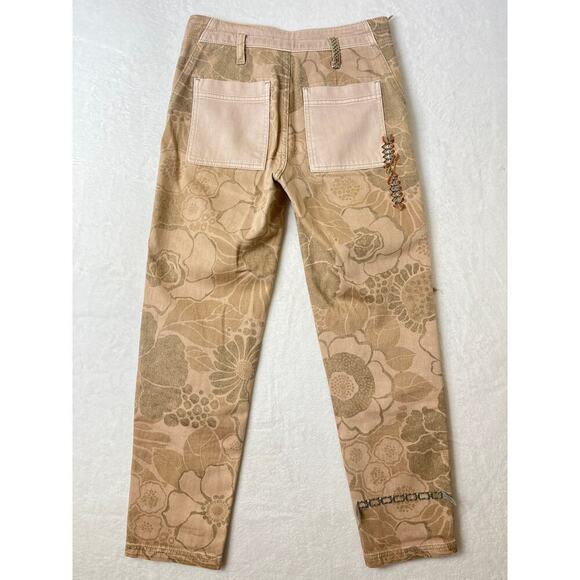 Anthropologie Pilcro Camp Wanderer Patchwork Embroidered Floral Pants sz 27 Boho - Picture 3 of 12
